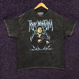 Scarface He Loved The American Dream With Vengeance Mineral Wash Tee Size XL